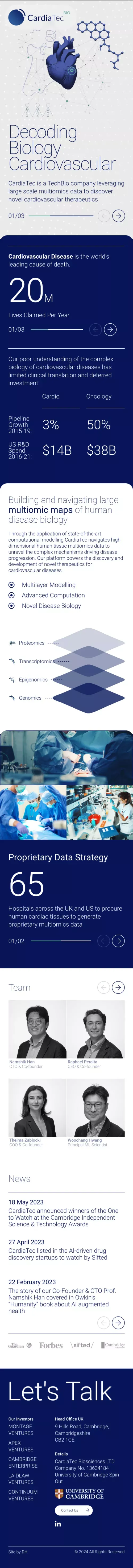 CardiaTec Biosciences mobile view