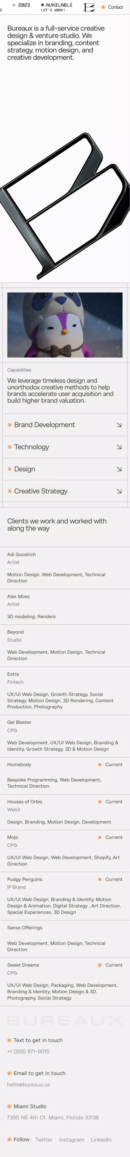 Bureaux – Creative Design Studio | Bureaux mobile view