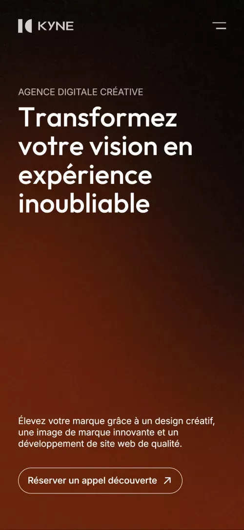 Agence Digitale & Créative — Studio Kyne mobile view