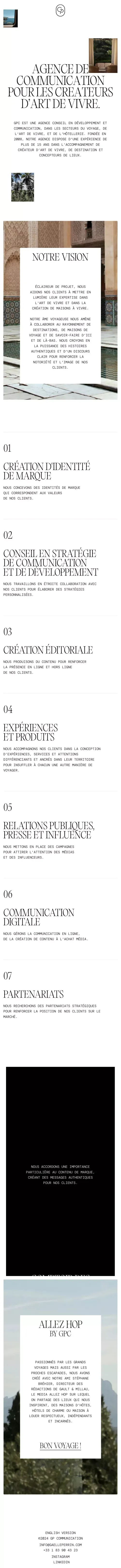 GP Communication | agence de communication pour les créateurs d’art de vivre mobile view