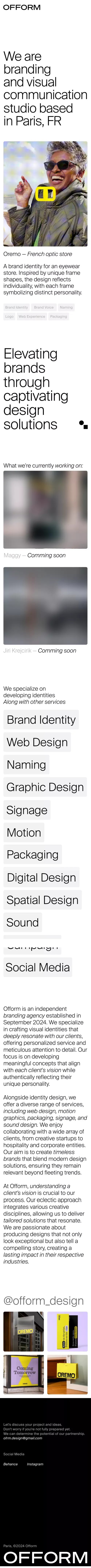 Offormdesign mobile view