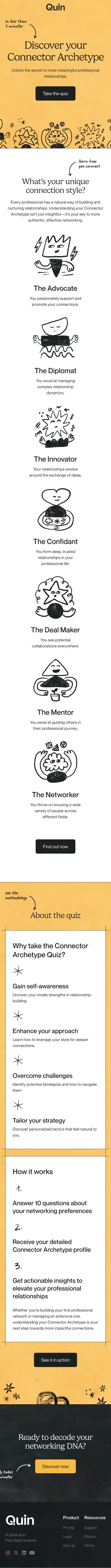 Quin — Discover your unique connector archetype mobile view