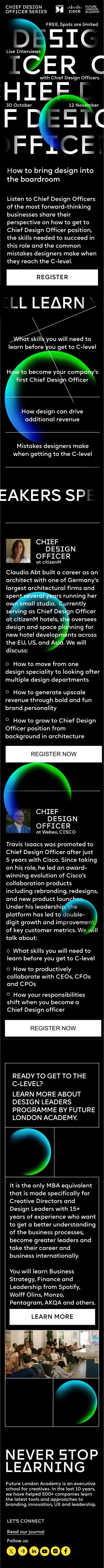 Chief Design Officer Series mobile view