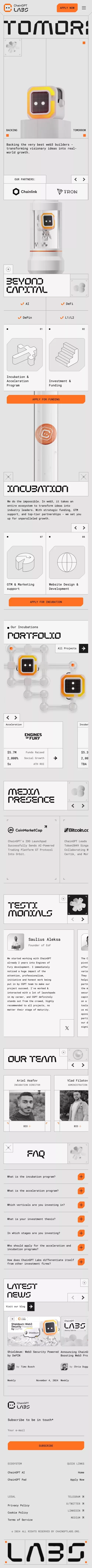 ChainGPT Labs | Fund, Incubate and Accelerate Web3 Projects mobile view