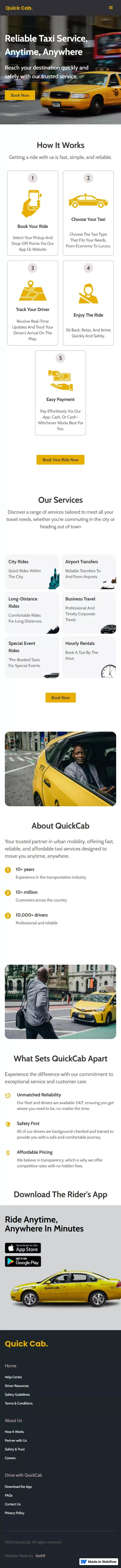 QuickCab - Reliable Taxi Service for Fast and Safe Rides Anytime mobile view