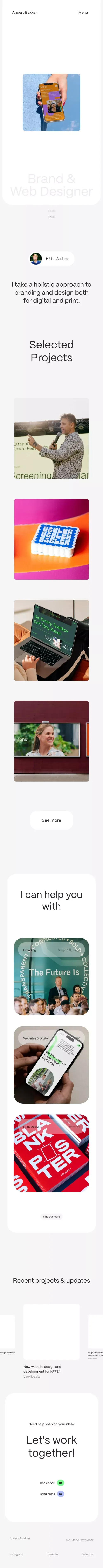 Anders Bakken | Brand & Web Designer mobile view
