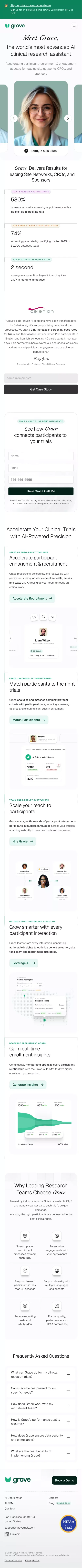 AI for Clinical Trial Recruitment and Engagement - Grove mobile view