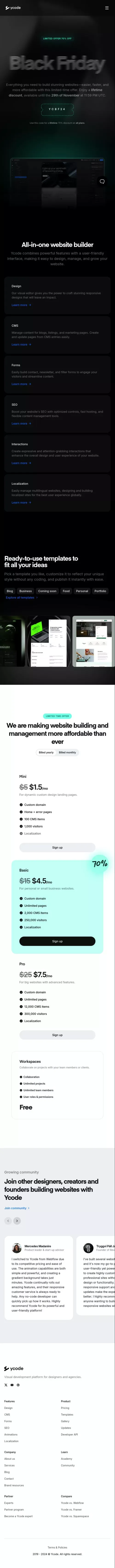Black Friday Sale: Build Professional Websites with Ease mobile view
