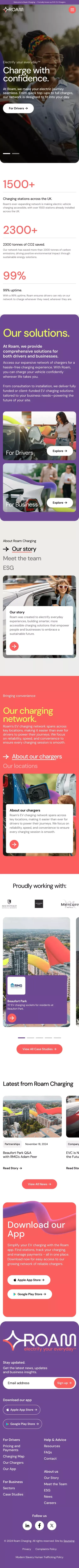 Roam Charging mobile view
