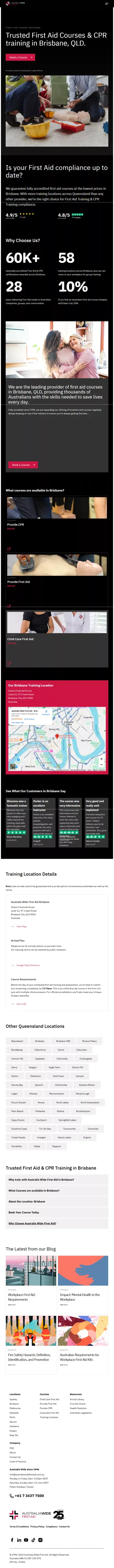 Australia Wide First Aid Education | CPR & First Aid Training mobile view
