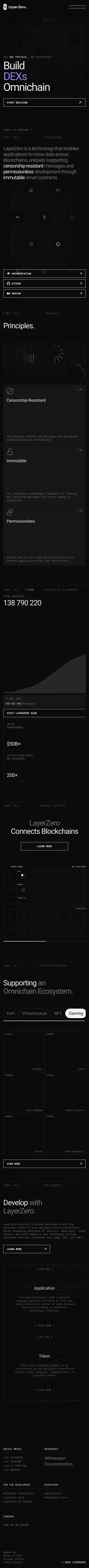 LayerZero mobile view