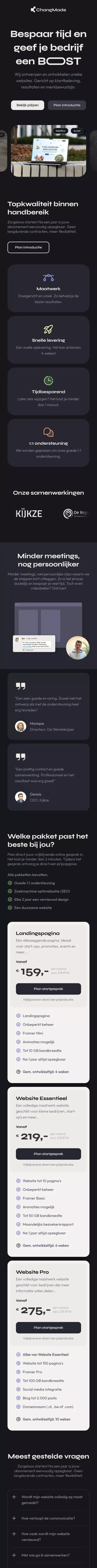 ChangMade | Bestel jouw maatwerk website mobile view