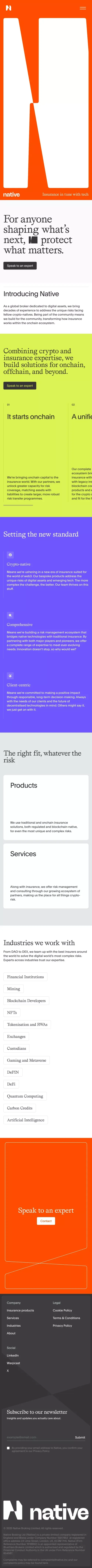 Welcome | Native | Insurance in tune with tech mobile view