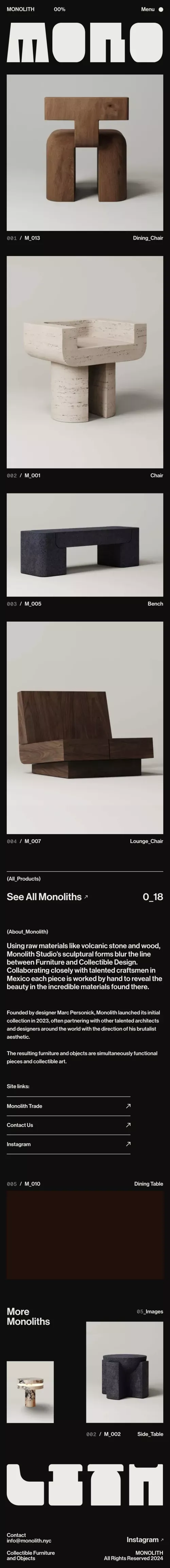 Monolith / Collectible Furniture and Objects | Monolith / Collectible Furniture and Objects mobile view