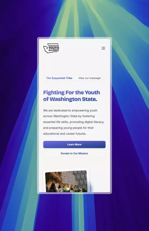 Washington Youth Alliance mobile view
