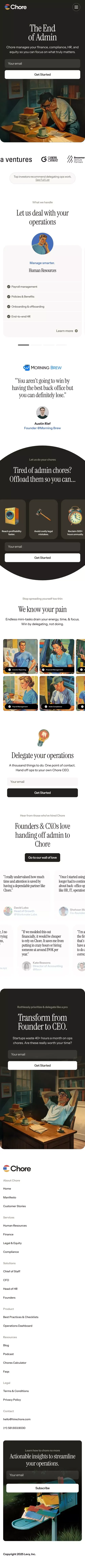 Chore | Free yourself from Admin mobile view