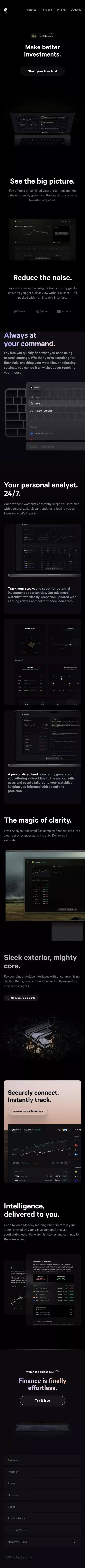 Fey: Make better investments. mobile view