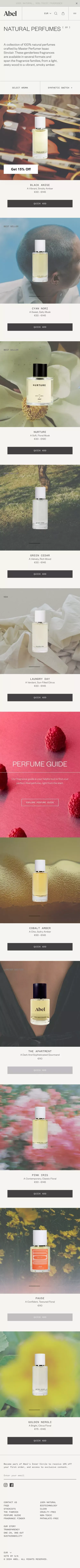 Natural Perfumes Collection | Abel mobile view