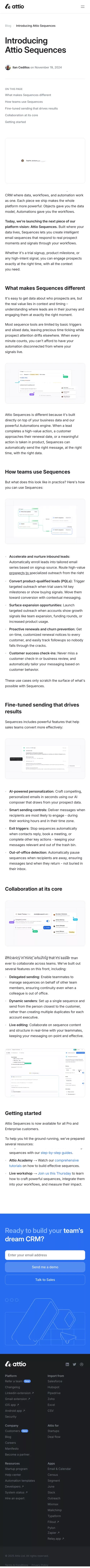 Introducing Attio Sequences | Attio mobile view