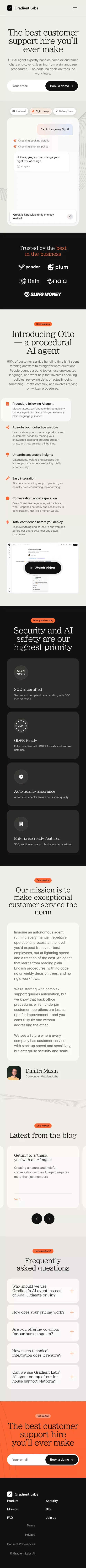 Gradient Labs · The best customer support hire youâll ever make mobile view