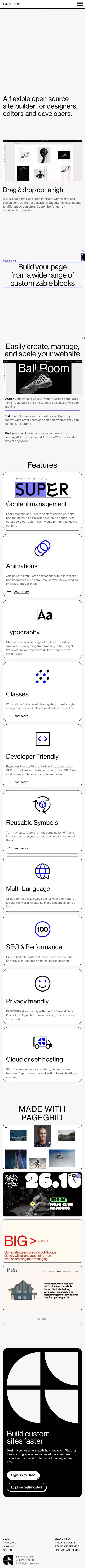 PAGEGRID – A flexible open source site builder mobile view