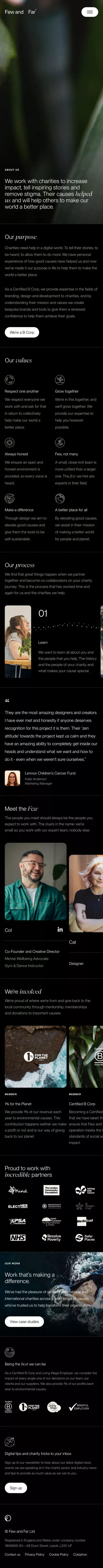 About us – Few and Far® mobile view