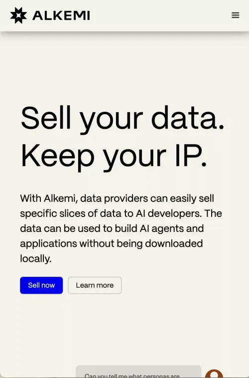 Sell your data. Keep your IP. mobile view