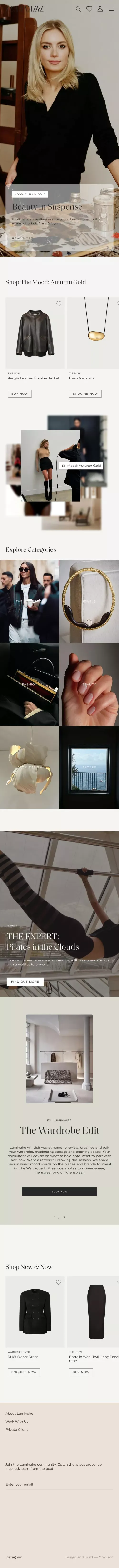 Luminaire — Hyper-Personal Shopping mobile view