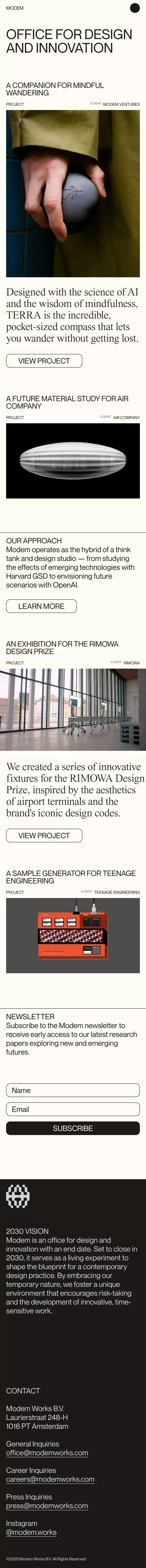 MODEM — OFFICE FOR DESIGN AND INNOVATION mobile view
