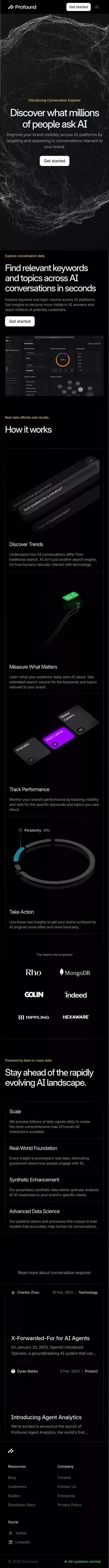 Conversation Explorer - Profound mobile view