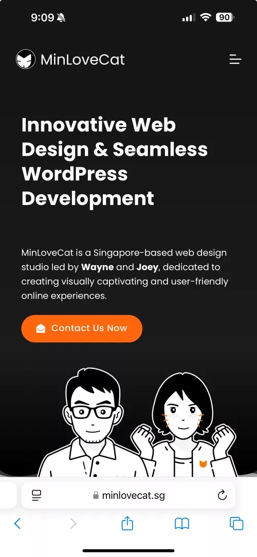 Singapore Wordpress Developer and UI Designer - MinLoveCat mobile view