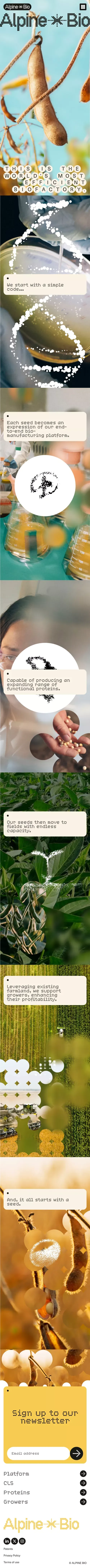 Alpine Bio mobile view