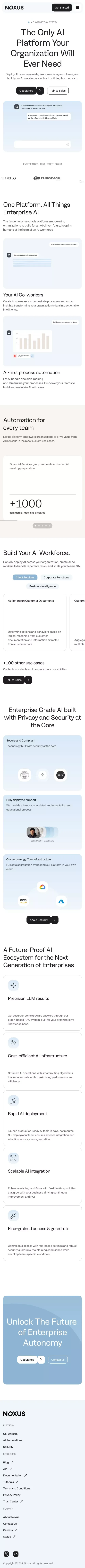 Noxus - One Platform. All Things Enterprise AI mobile view
