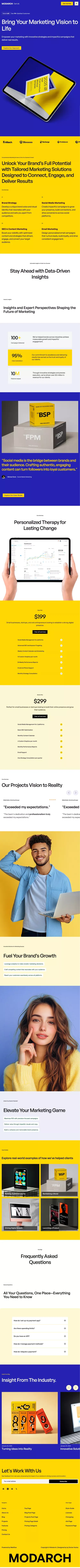 Modarch Website Page Template for Webflow mobile view