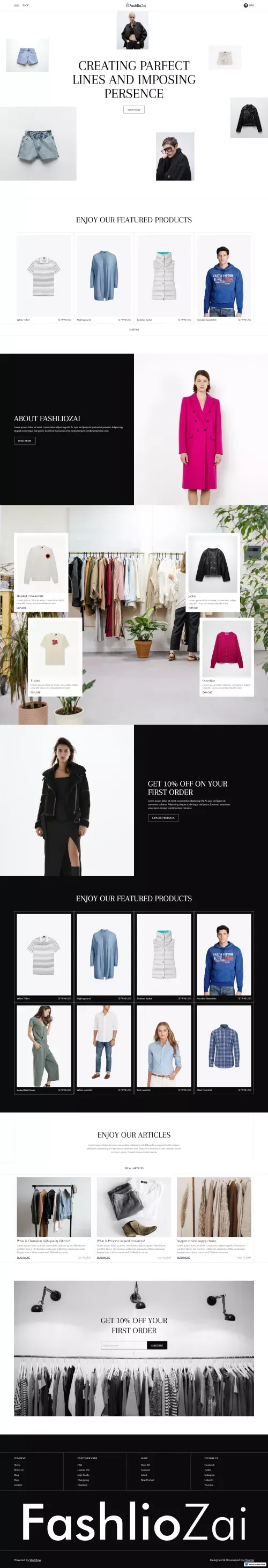 Fashliozai - Webflow Fashion Template | Flowzai mobile view