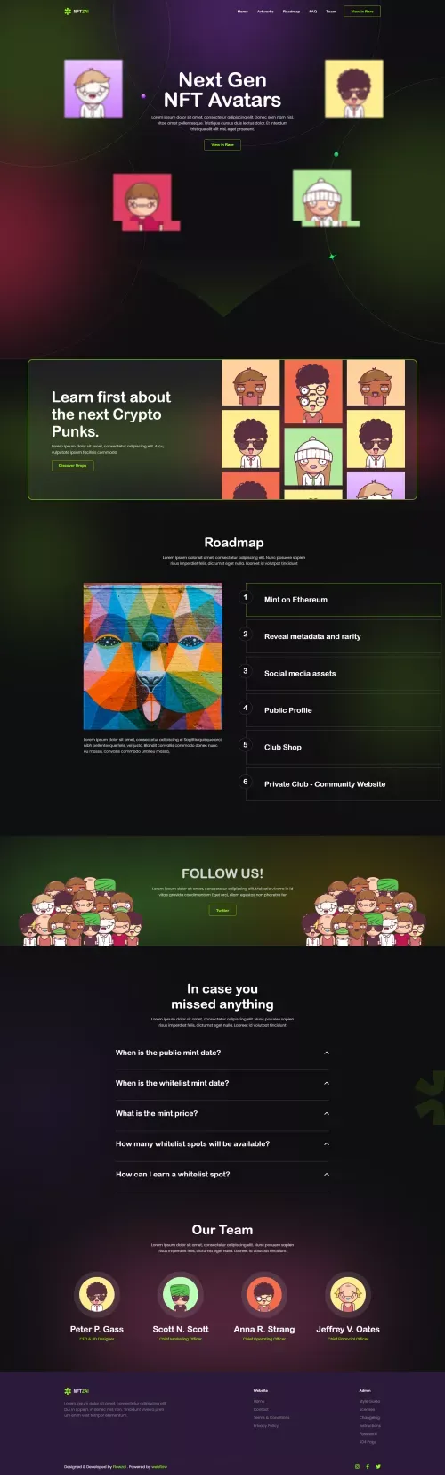 NFTZAI - Webflow NFT Template | Flowzai mobile view