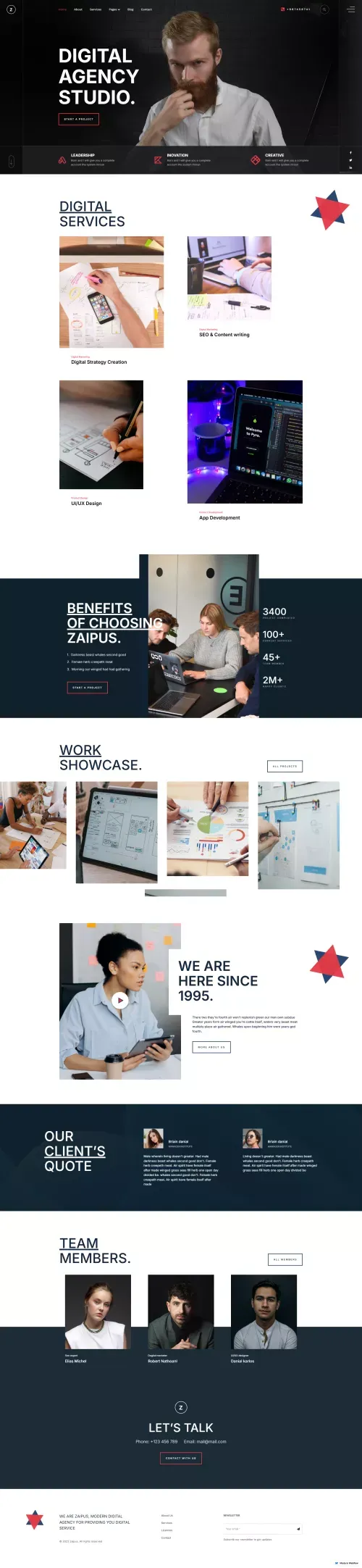 Zaipus - Webflow Agency Template | Flowzai mobile view