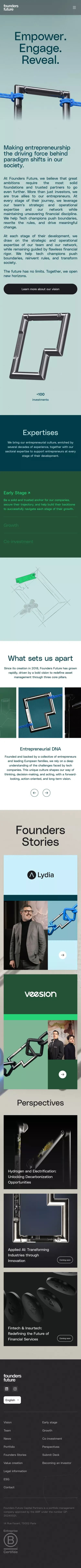 Founders Future mobile view