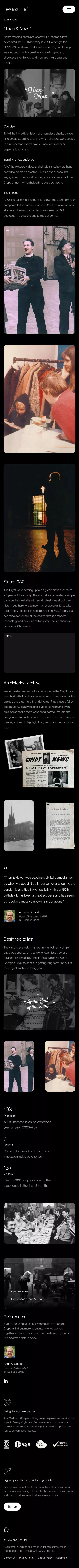 Then & Now – Few and Far® mobile view