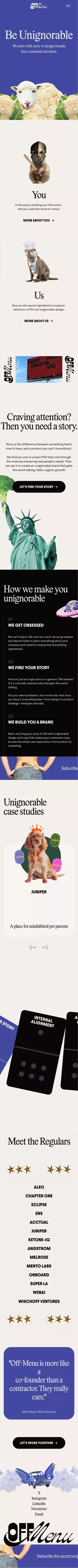 Off-Menu | Brand Strategy & Design by Elan Miller mobile view