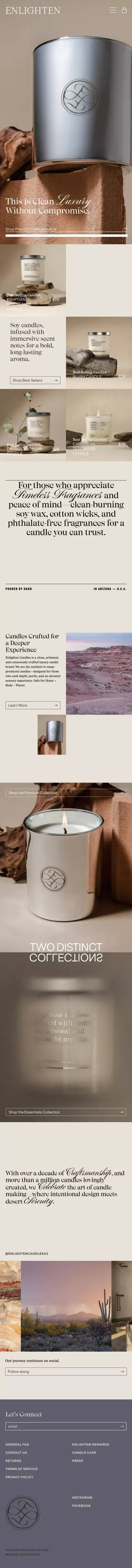 Enlighten Candles - Desert Inspired Serenity for the Senses – ENLIGHTEN CANDLES mobile view
