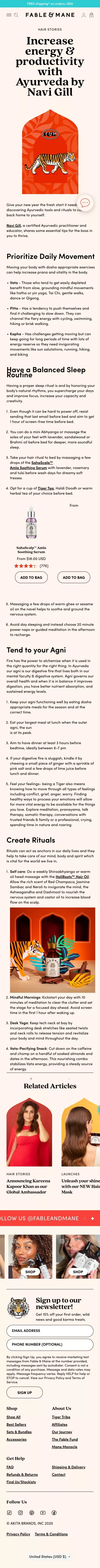 How To Increase Energy & Productivity With Ayurveda | Fable & Mane mobile view