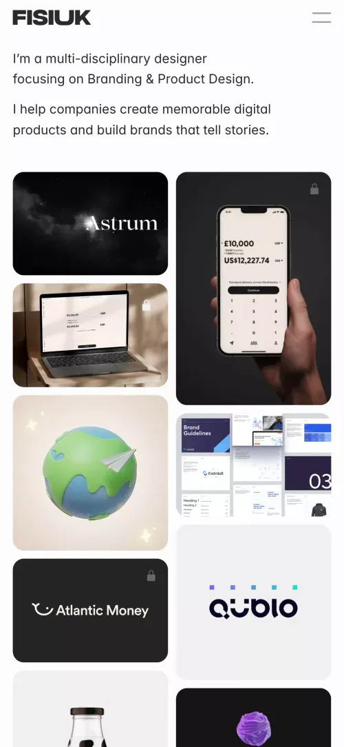 Ilya Fisiuk â¢ Branding & Product Designer mobile view