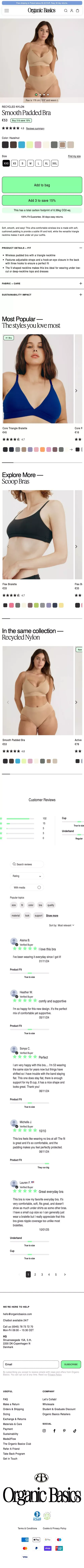 Buy Smooth Padded Bra | Fast Delivery | Organic Basics EU mobile view