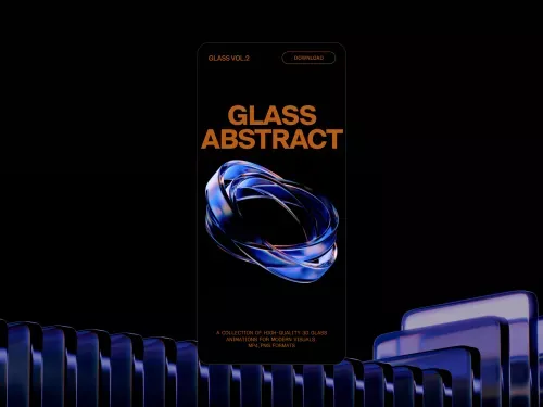 Glass abstract animated shapes vol.2 mobile view