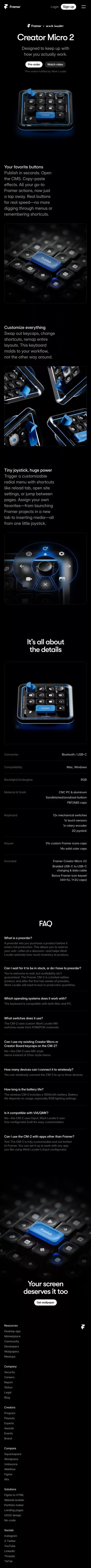 Framer CM-2 by Work Louder mobile view