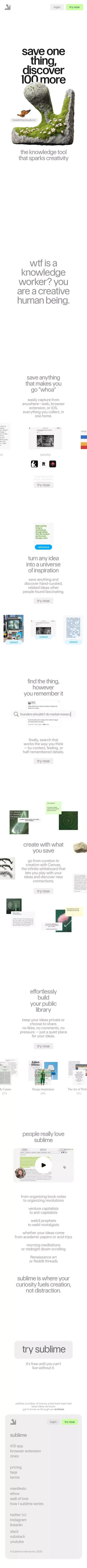 Sublime — A second brain with a soul mobile view