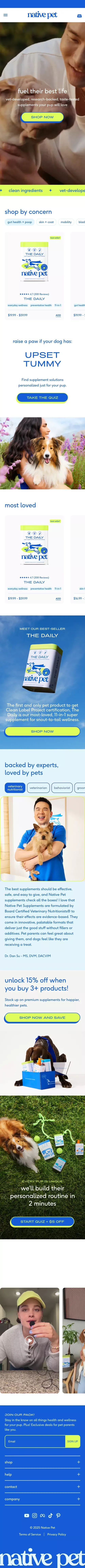 Native Pet Dog Supplements mobile view