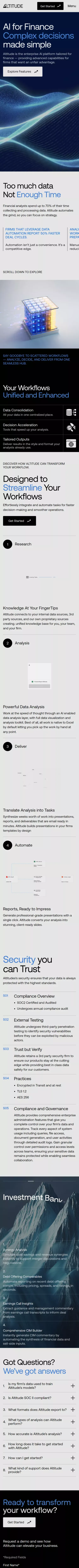 Altitude — AI for Finance‍ Complex Decisions‍ Made Simple mobile view