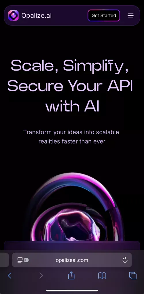 Opalize AI – Scalable Vector Database API for AI-Powered Applications mobile view